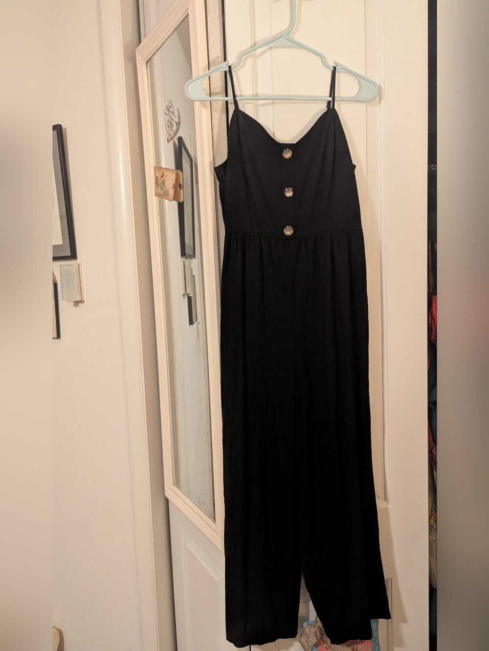 Copper Key Black Jumpsuit with large Buttons